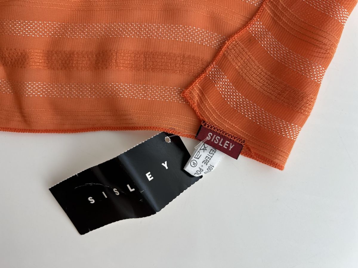 Foulards & écharpes: Sisley scarf orange striped 100% polyester new – Neuf (Voir description) à Saland par ele_vc96 3