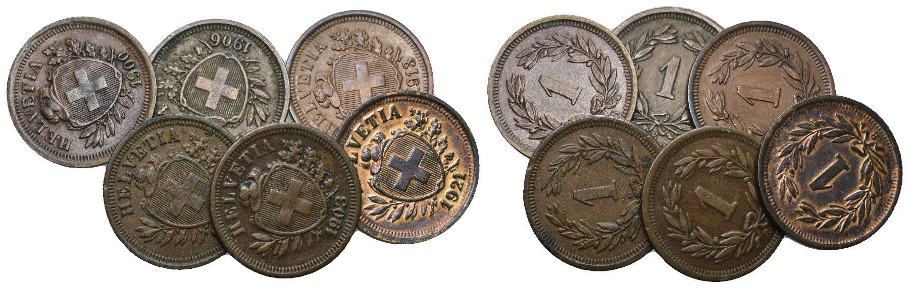 Tutti le monete: Schweiz 1 Rappen Lot – Usato da Bern venduto da numismatictops
