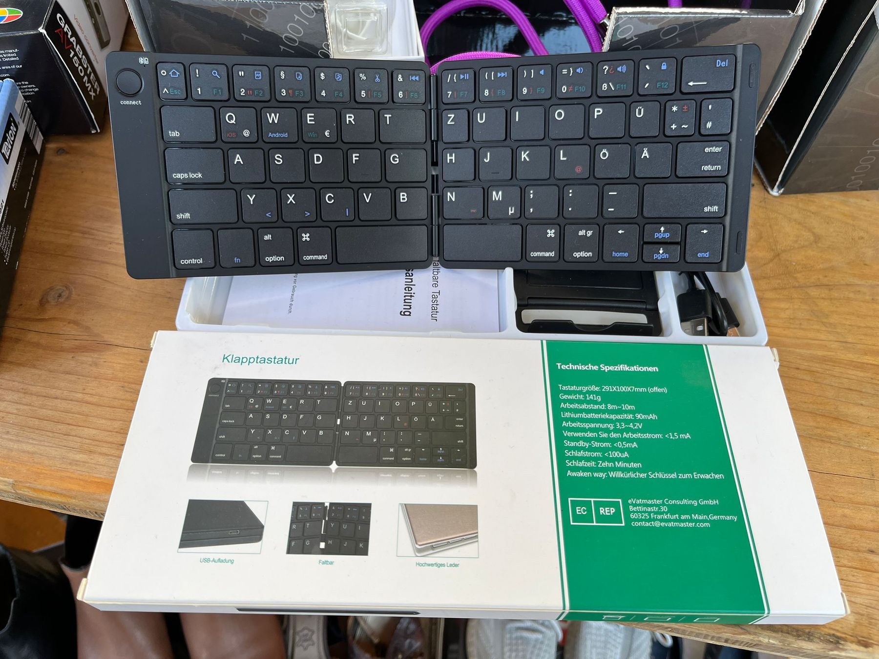 Tastaturen: Foldable Bluetooth Keyboard - Ultra Slim Klapptastatur – Neu (gemäss Beschreibung) aus Riehen von phagozyt 1