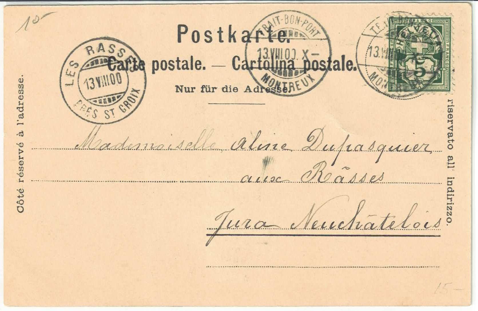 Cartoline postali: Chatelard Valais - animee – Usato da Ettingen venduto da Kartenplanet 1