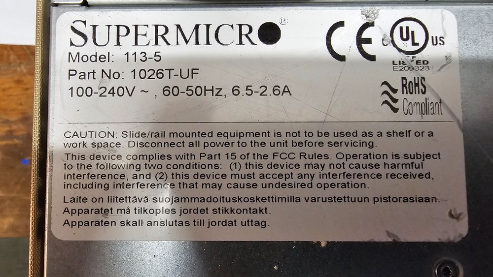 Server Supermicro Model 113 5 (Nr 1) ab 1 (Gebraucht) in Dorf für CHF