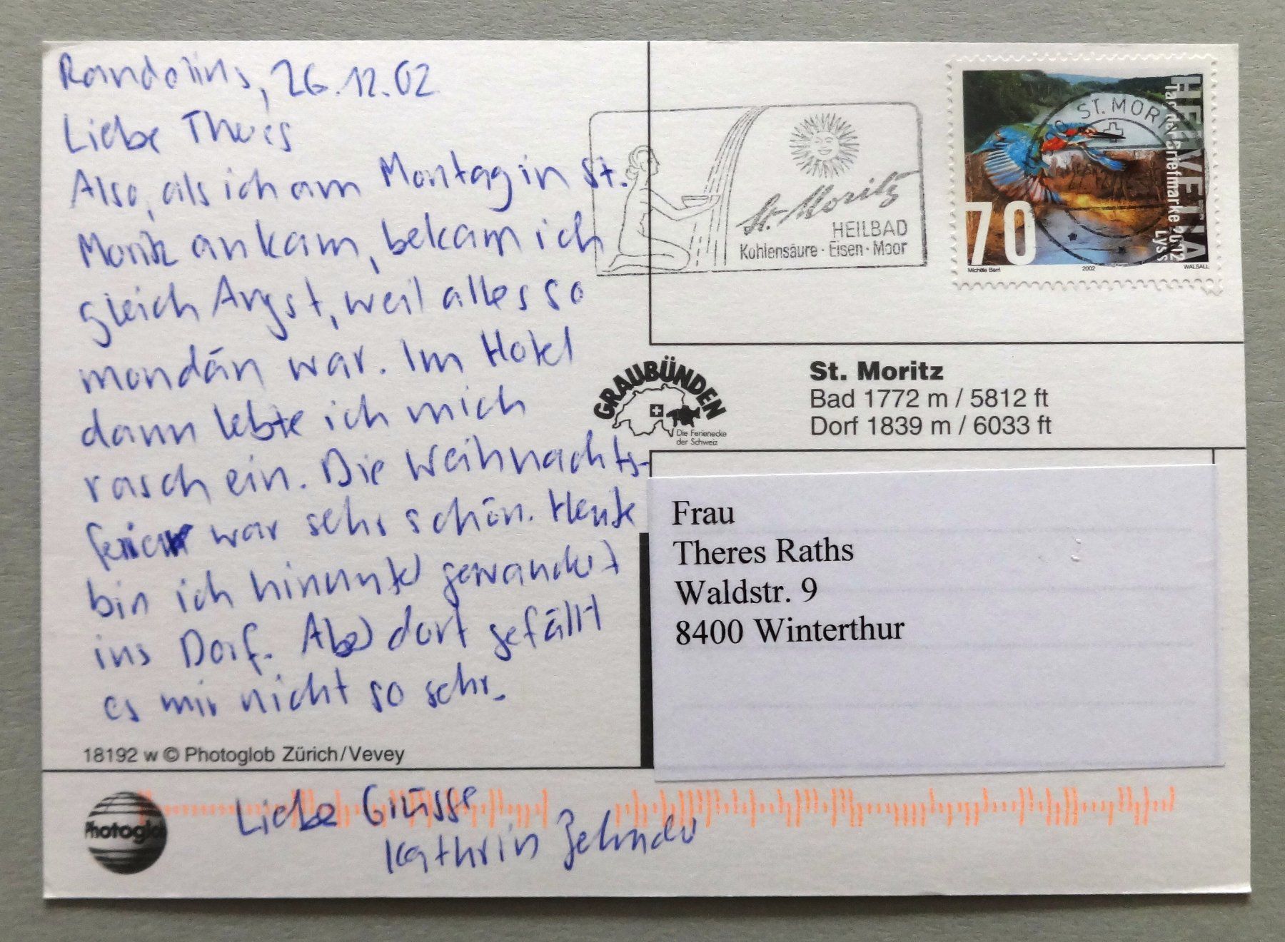 Ansichtskarten: St. Moritz – Gebraucht aus Fétigny von Billy2miny 1