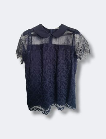 Blouse Morgan en dentelle bleu marine - Taille XL