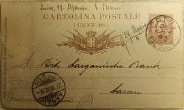 Lote sello Italia. Cartulina Postal, Italia-Aarau