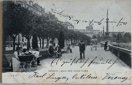 Genève, Quai des eaux-vives, Kinderwagen, 1906