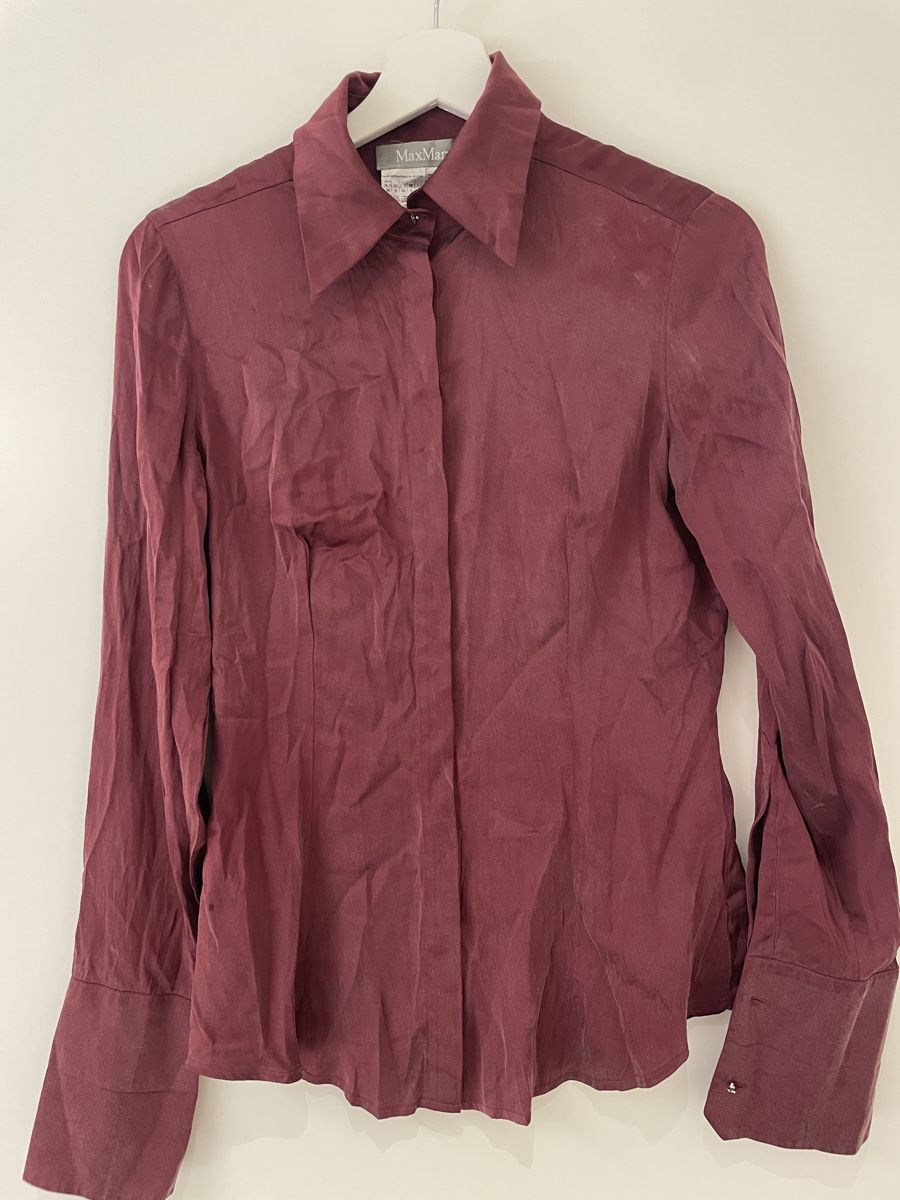Max Mara Blusen: Burgundy Max Mara Seidenhemd – Gebraucht aus Zürich von kap_7btt