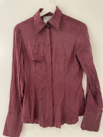 Burgundy Max Mara Seidenhemd