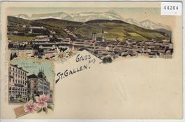 Gruss aus St. Gallen - Walhalla Restaurant - Litho