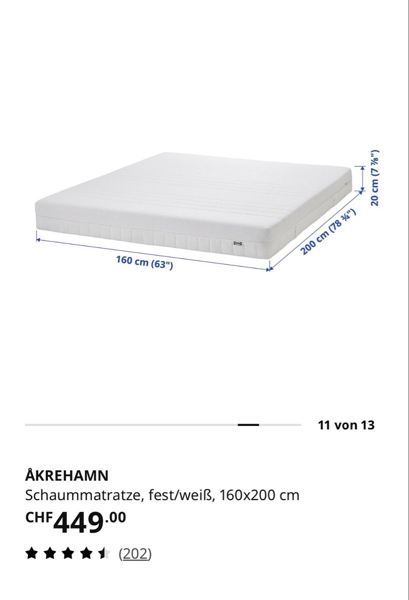 Ikea Materassi: Ikea Matratze 160x200cm – Usato da Lohn-Ammannsegg venduto da ck_so