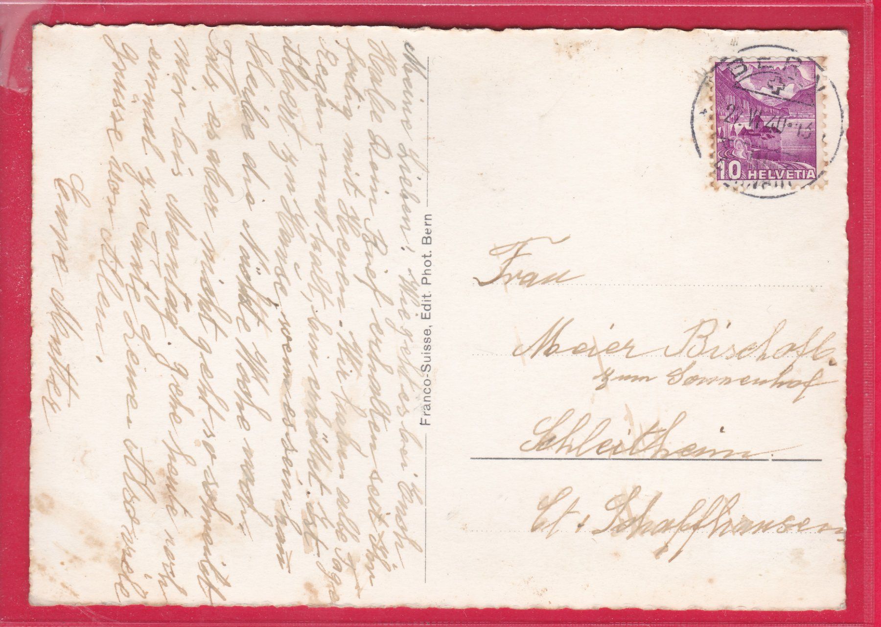 Cartoline postali: BERN, BÄRENGRABEN, 27.6.1940 – Usato da Oberrieden venduto da Gebirgsstelze 1