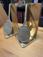 Vintage Buchstützen Messing Tennisschläger 70er Jahre Mid Ce