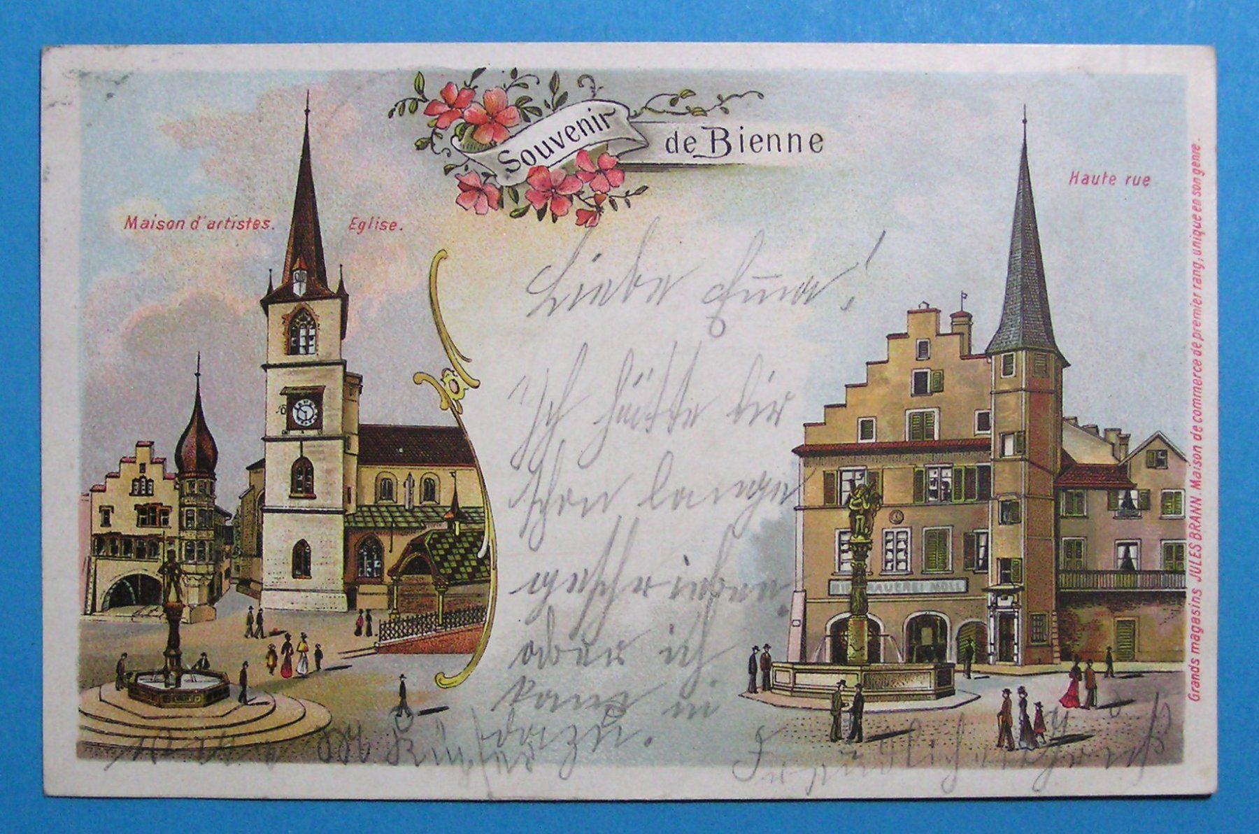 Cartoline postali: LITHO SOUVENIR DE BIENNE 1902 – Usato da Grenchen venduto da Antique-hunter