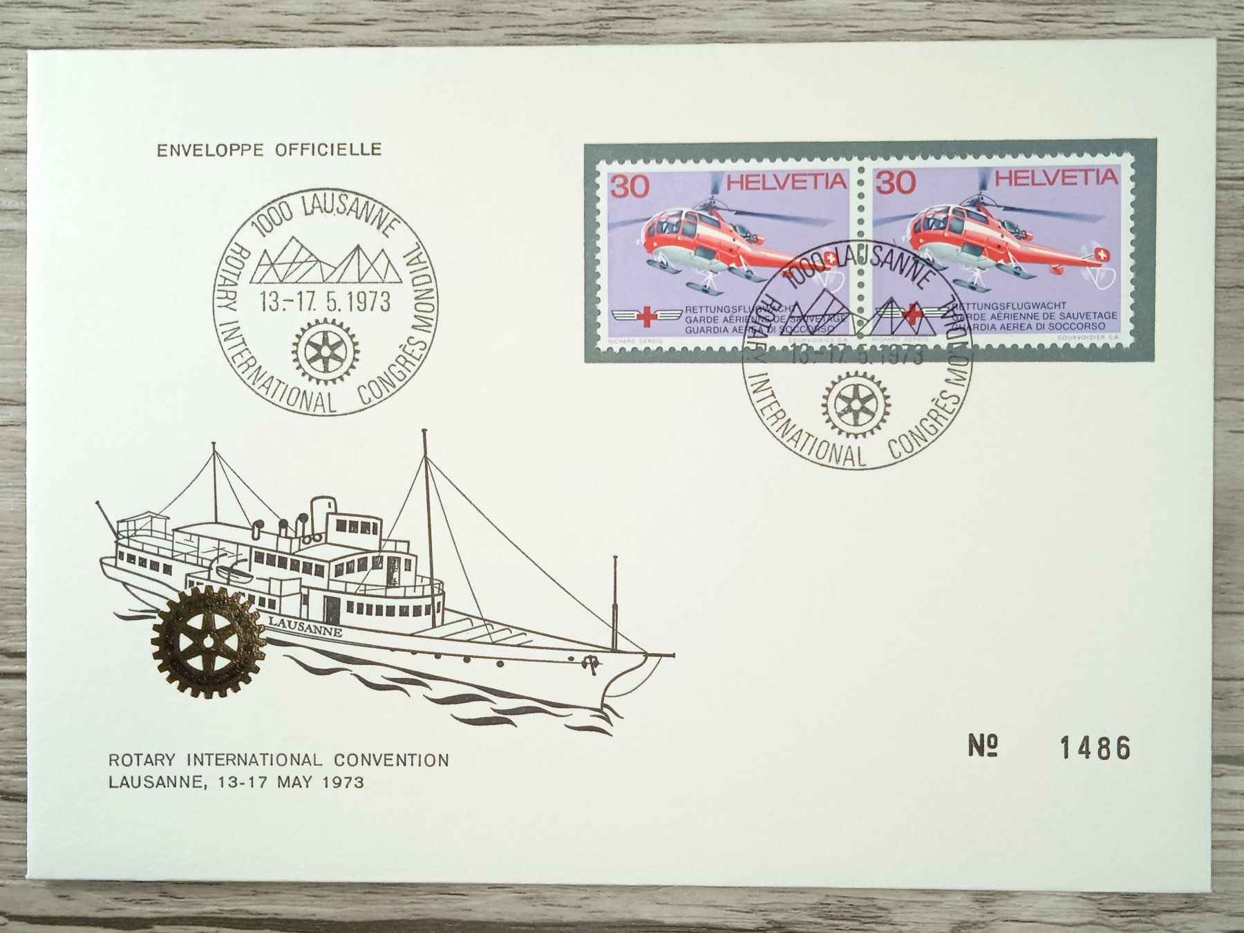 Tutti i francobolli: TR96 Enveloppe + Timbre Suisse 1973 – Usato da Cousset venduto da Patrick_Collections