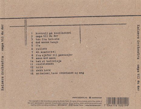 CD: CD Kaizers Orchestra - Ompa til du dor (2001) – Usato da Möriken AG venduto da mineralia 1