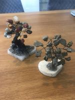 2 Glücksbäume mit  Schmucksteine
