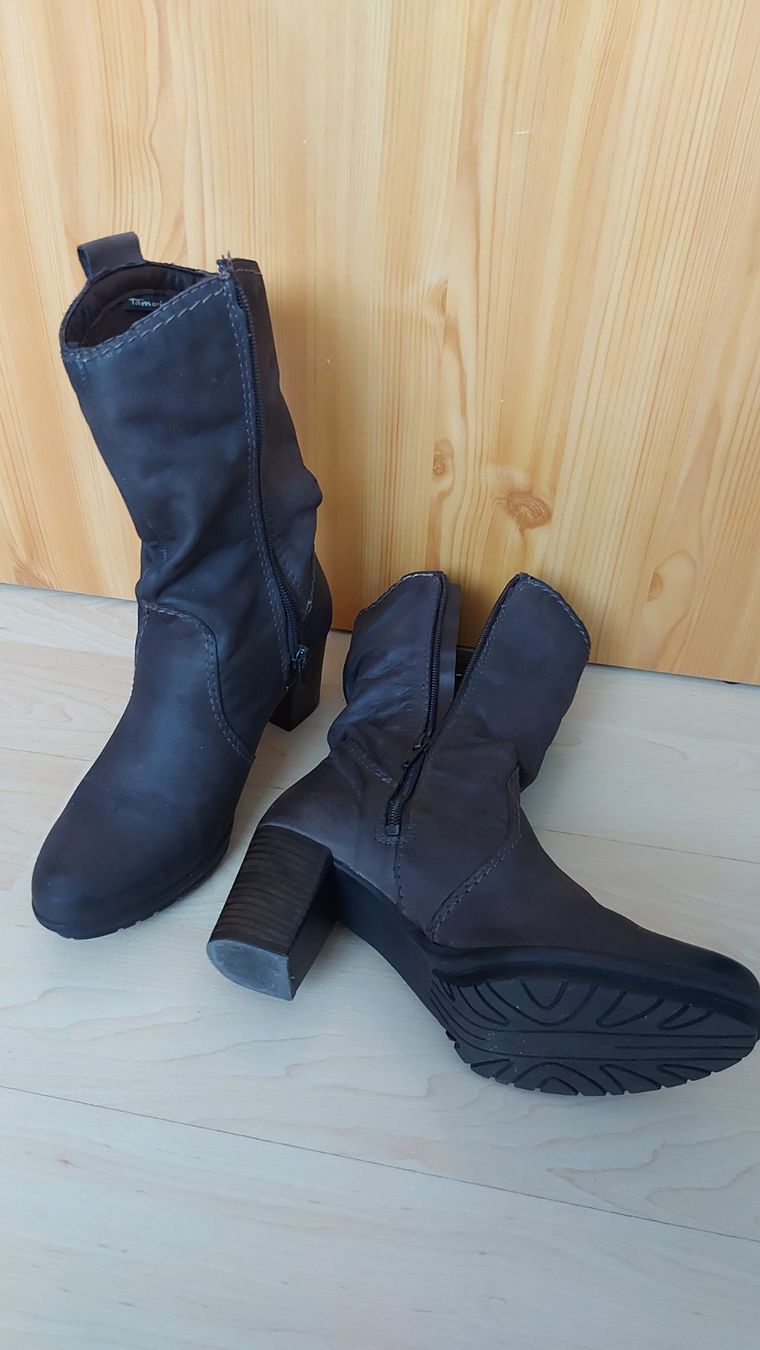 Damenschuhe: Leberstiefel grau, Gr. 36/37 – Gebraucht aus Rotkreuz von eri_t25d 3