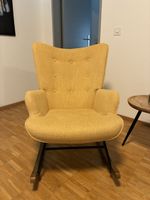 Design Schaukelstuhl / Relaxsessel in Senfgelb 