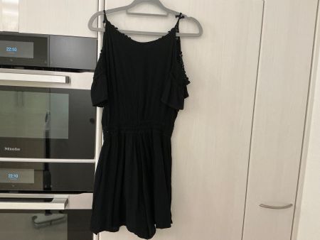 Schwarzer Sommer Jumpsuit mit Spitze, Grösse 36