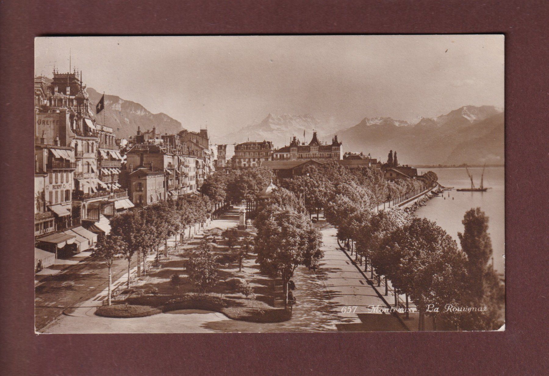 Cartoline postali: MONTREUX - La Rouvenaz - 1921 – Usato da Pully venduto da nicecards
