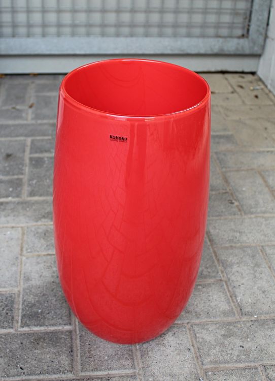 Kaheku Schönes Wohnen Unikat Bodenvase Glas rot 45 cm Kaufen auf Ricardo