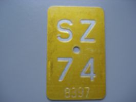 Altes Mofa Schild SZ 74, gelb, Sammlerstück, Rarität!