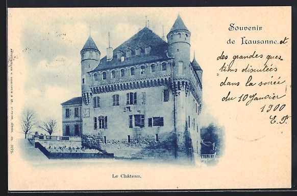 Cartoline postali: AK Lausanne, Le Château, 1900 – Usato da Berlin venduto da bartko-reher