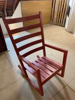 Schaukelstuhl rot Massivholz guter Zustand