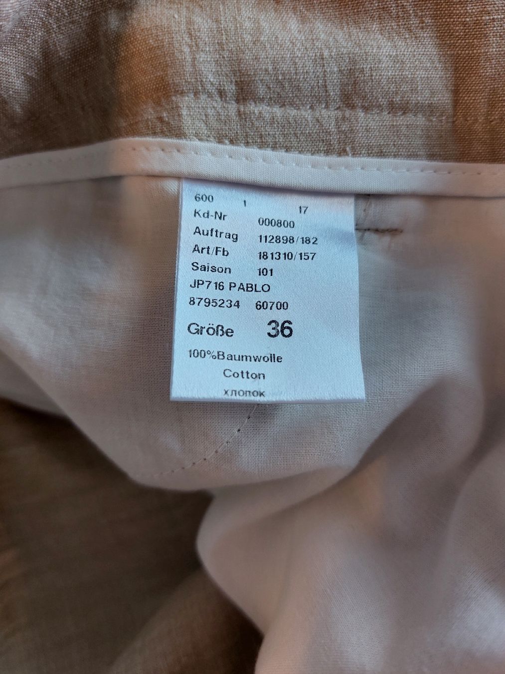 Joop Pantaloni: Hose JOOP! 100% Baumwolle, Leinenoptik, Gr. S – Nuovo e nell'imballaggio originale da Titterten venduto da fra_v27g 3