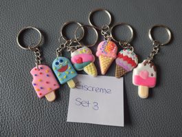 6 Schlüsselanhänger Eiscreme Glace neu set 3