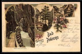 Litho Bad Pfäfers, Partie an der Tamina