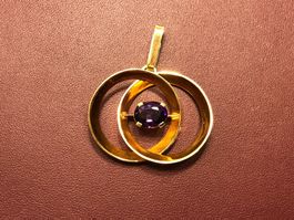 Anhänger mit Amethyst aus Gelbgold 18 Karat Au 750