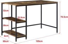 Schreibtisch 120x60x76.5cm Holzoptik Metallgestell