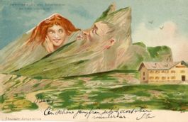 Gemmi Pass   VS  ob Leukerbad  /  BERG-GESICHTER    um 1899