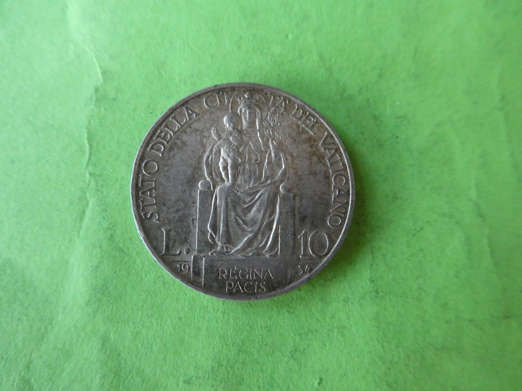 Tutti le monete: Vatikan 1934, 10 Lire - Silber – Usato da Hinterforst venduto da Rohusri