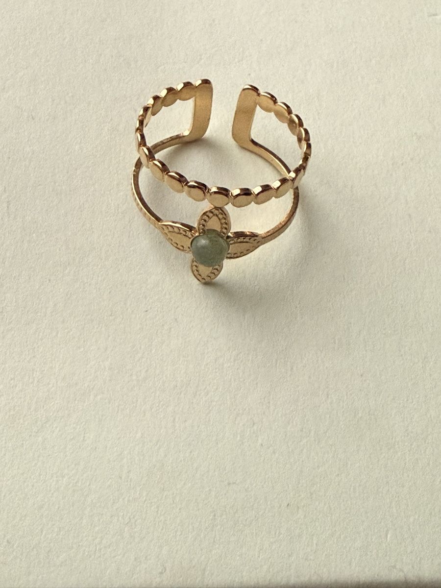Anelli: Modischer Goldfarbener Doppelring mit Stein - Grösse 56 – Nuovo e nell'imballaggio originale da Zürich venduto da dun_k7s7 4