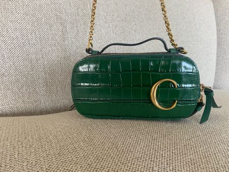 AS NEW - sac Chloe C vanity - Green embossed leather