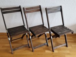 3 Ikea Klappstühle Holz, Gartenstühle für Balkon/Terrasse