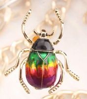 Jolie Broche Vintage Scarabée Émaillée / SVP lisez bien