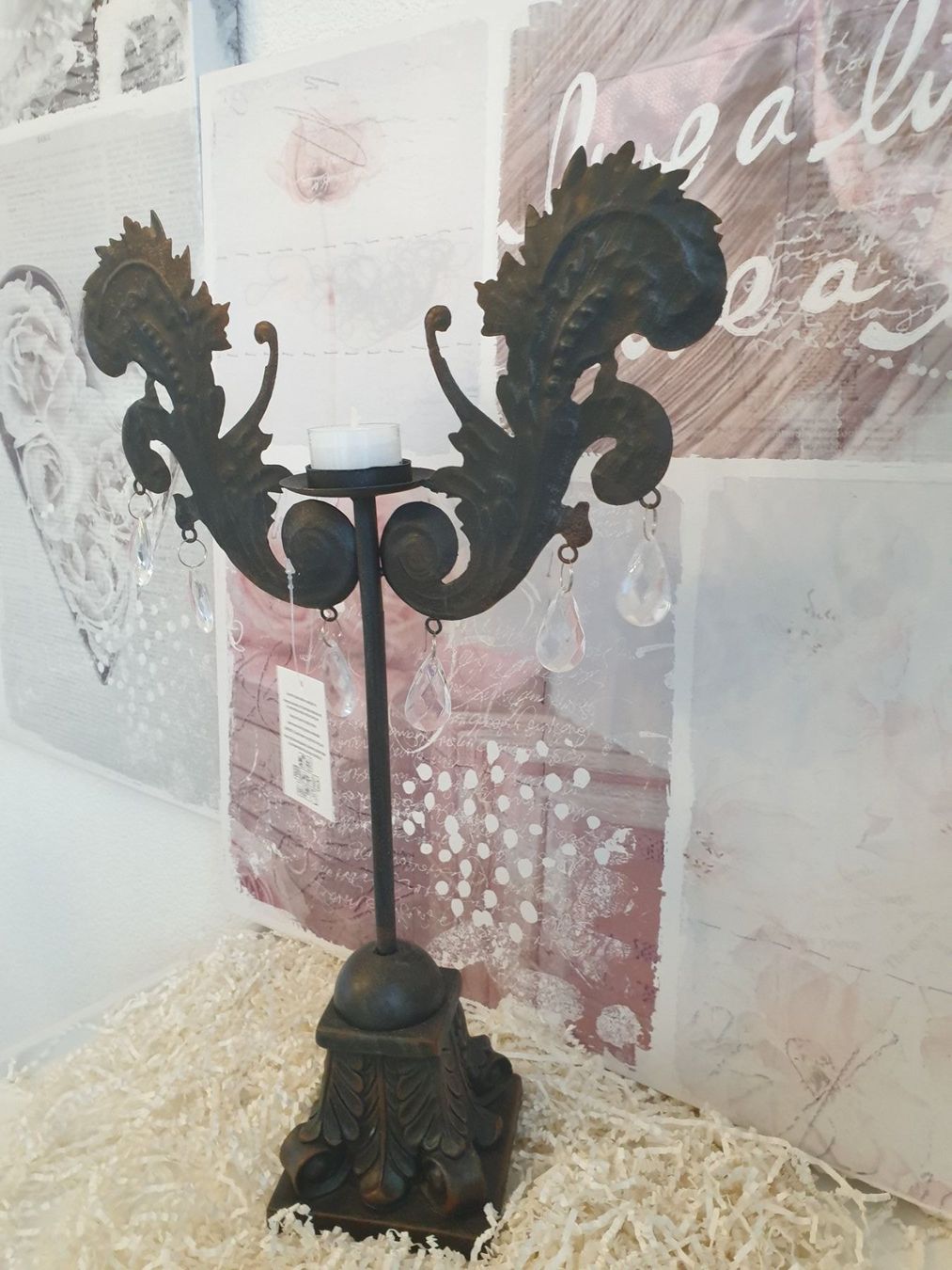 Kerzenständer: Kerzenständer Eisen Shabby Chic Vintage Geschenk Eisen – Neu und originalverpackt aus Gossau ZH von Goes05 4