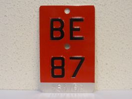BE 87 VELONUMMER - FAHRRADSCHILD