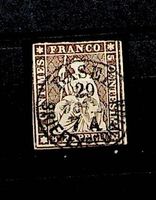 SUISSE STRUBEL OBLITÉRÉ 5 CENTIMES BRUN FONCÉ /T463