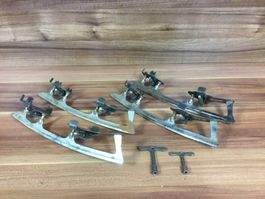Antike Schlittschuhkufen verstellbare Klemmmechanik