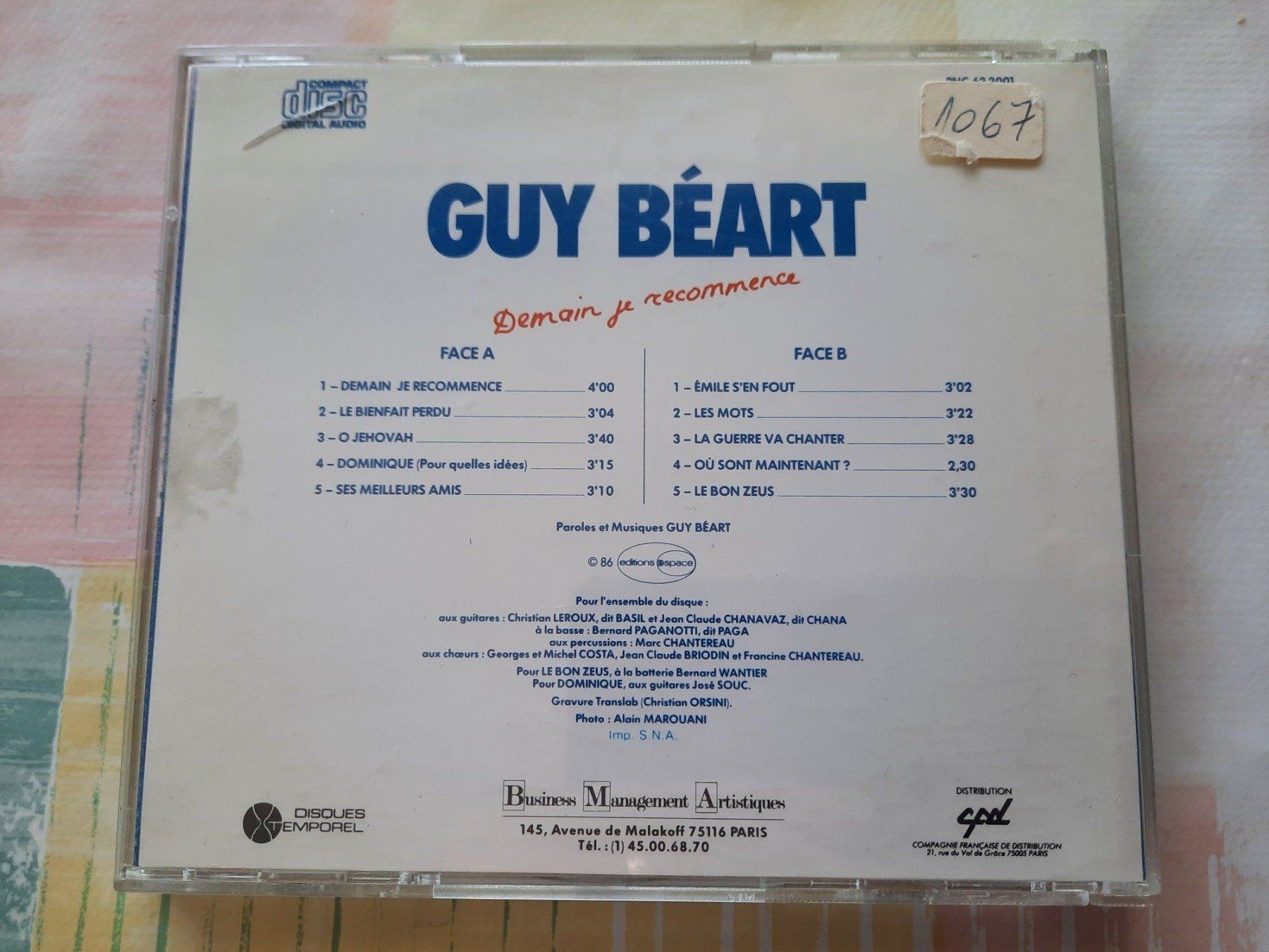 CDs: CD Guy Beart - Demain je recommence – Gebraucht aus Pully von bro_n52j 1