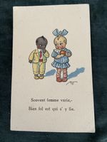 Alte Ansichtskarte illustriert mit Kindern und Spruch