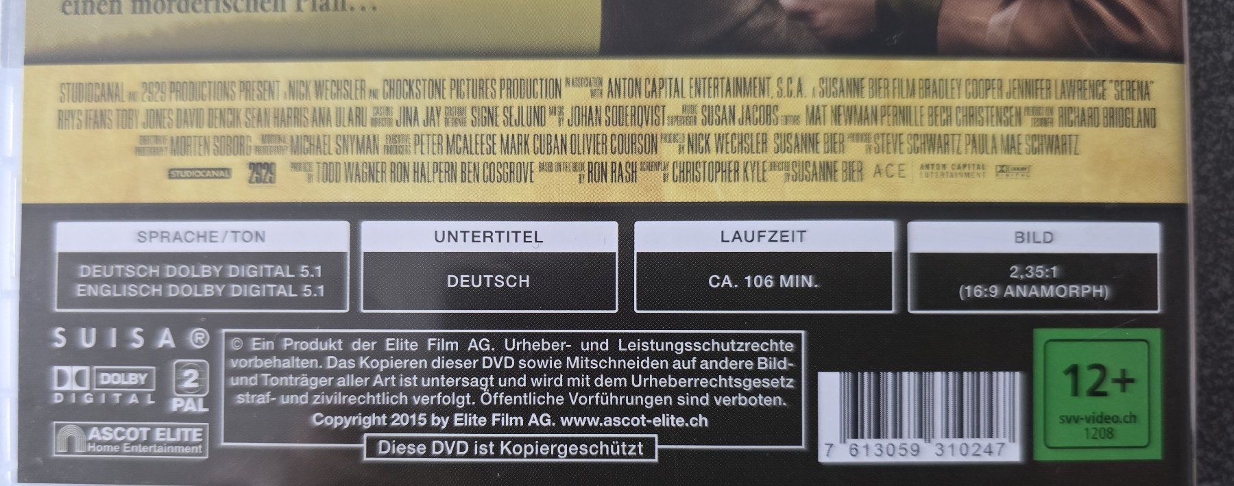 Tutti i DVDs: DVD Serena / Jennifer Lawrence, Bradley Cooper – Usato da Oetwil am See venduto da fineli2 1