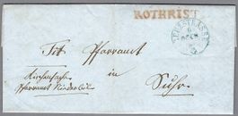 1855, ROTER STAB-0 ROTHRIST + BL. FINGERHUT KREUZSTRASSE, Ia