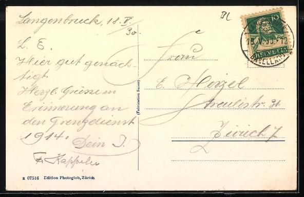 Cartoline postali: Langenbruck, Hotel Bären, Strassenansic – Usato da Berlin venduto da bartko-reher 1