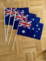 4 Australien Flaggen Stoff, mit Stab ca 20x30 cm