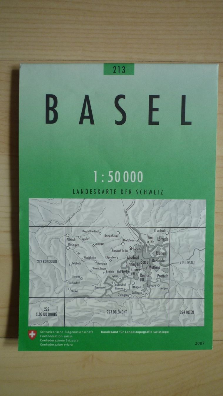 Cartine & Atlanti: Landeskarte der Schweiz - BASEL – Usato da Gipf - Oberfrick venduto da Esnoopy