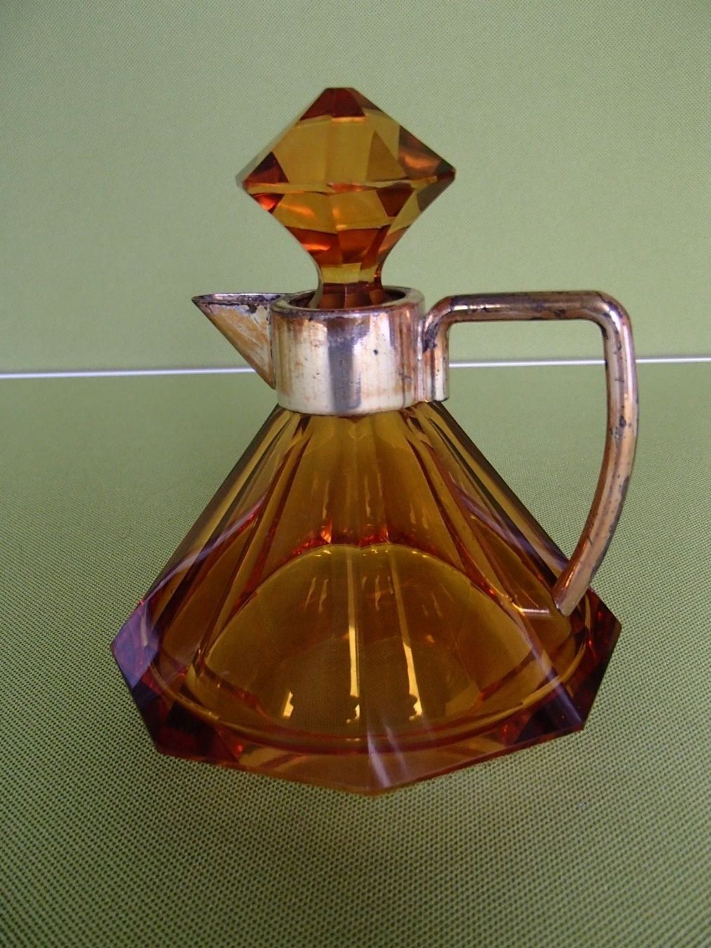 Caraffe: Art Deco Honig gelbe versilberte Karaffe – Usato da Schöfflisdorf venduto da pullux 4